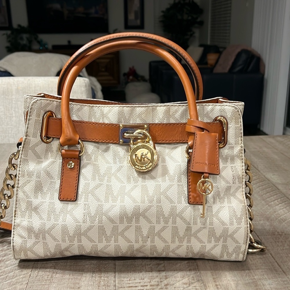 Michael Kors Handbag Vanilla Hamilton Shoulder Or Hand Bag